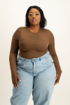 Gwen Open Back Bodysuit - Pinecone - 2XL