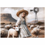 Tear Resistant Deco Print Blue Farm Lamb