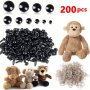 200PCS/150PCS/100PCS/50PCS Safety Eyes For Amigurumi Stuffed Crochet Eyes With Washers Craft Doll Eyes And Nose For Teddy Bear Crochet Toy Stuffed Doll And Plush