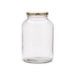 1 Litre Clear Glass Catering Jar With Gold Metal Lid 82MM Twist
