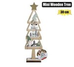 Xmas Table Decor MINI Wooden Tree 30CM Marketplace Brits Bros