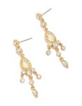 Goldair Gold Plated Cubic Zirconia Yellow Drop Earrings