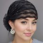 Elegant Women's Sparkly Lace Flower Beanie Multicolor Breathable Beanies Hair Cover Cap With Elastic Band For Short Hair Bohemian Style Muslim Headscarf Casual Cute