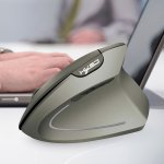 Hxsj Vertical Wireless Mouse Ergonomics 2400DPI Three-speed Adjustable 2.4G Optical Mouse USB Plug And Play Suitable For Home Of