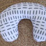 Feeding Pillow Cover Grey Herringbone Pattern Set