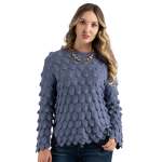 Armadillo Knit Top - Steel Blue Free