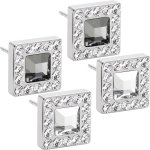 Blomdahl Natural Titanium Earrings Brilliance Square Halo