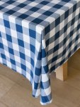 Linen House Revana Check Table Linen- Navy