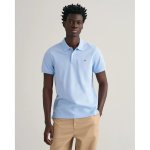 Mens Regular Shield Short Sleeve Pique Polo Shirt In Light Blue - Light Blue 3XL
