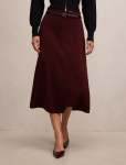 Millie Belted Midi Skirt - 16 Currant