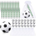 Noveread 72 Pcs Soccer Party Favors Include 24 Softball Ballpoint Pens 24 Foam Balls 24 Bags For Softball Gifts Birthday Party D