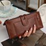 Double Zipper Classic Wallet Solid Color Long Small Handbag Minimalist Vintage Coin Purse Clutch Bag With Multi Card Slots