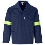 Site Premium Poly Cotton Jacket - Reflective Arms - Royal Blue Large