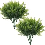 Pasyou Artificial Boston Fern Plants Greenery Leaves Bamboo Uv Resistant Fake Plastic Plant For Outdoors Indoor Hanging Planter