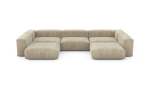 U-shape Sofa - Cord Velours - Sand - 377CM X 220CM