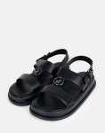 Polo Girls Moulded Trim Black Kids Sandal - UK13 Black