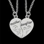 2pcs Mother Daughter Necklace Heart Stitching Pendant Family Mother's Day Gift Aesthetic Fashion Love Necklace