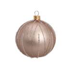Xmas Ball Glitter Glass 10CM Matt Pink
