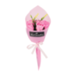 Light Pink Scented Artificial Rose Bunch With Bow