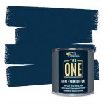 The One All-in-one Paint & Primer - Navy Gloss 84.5 Fl OZ 2.5 Liter 1 Coat Formula Easy Indoor & Outdoor Decorating For Home &