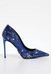 Vala-sq Court Heel - Blue Sequin