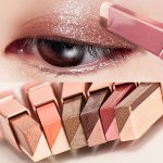 6PCS Dual-tone Eyeshadow Stick Set - Matte & Shimmer Finish Smudge-proof Easy Glide-on Eye Makeup For Beginners