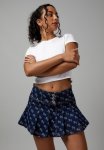 Denim Pleat Skirt - Dark Blue ny Monogram