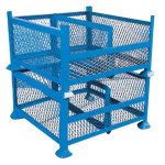 Stackable Cut-away Steel Cage Blue 476KG STACKCAGE2