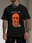 More Money Less Friends Creative Print Summer Casual T-Shirt Short Sleeve For Men Sporty Leisure Style Fashion Crew Neck Top For