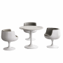 Sleek Round Dining Set - 4-PIECE Modern Table With Curved Chairs