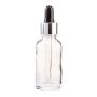 30ML Clear Glass Aromatherapy Bottle With Pipette - Black & Silver Collar 18/78