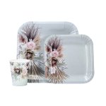 Disposable Dinner Set 60PC 2304 Green Floral Design Tbd