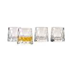 4 Piece 300ML Leafy Whisky Glass Set Clear