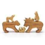 Wooden Lion Family