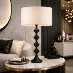 Bellora Metal Table Lamp - Gold Black - Black