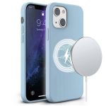 Iphone 13 Series Mini pro max Magsafe Silicone Case - Pastel Blue