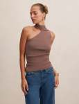 Isla Scarf Knit Top - XL Taupe