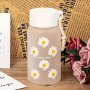 1pc Six-pack Small Daisy Frosted Reusable Plastic Water Cup - Shatterproof BPA-Free Drop-resistant Portable Suitable For Travel - Perfect For Women Adults Restaurants Cafes