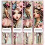 File Spine Stickers Ballerina Girls