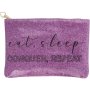 Clicks Glitter Purse Eat Sleep Purple