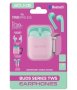 Buds Series True Wireless Earphones With Silicone Accessories - Green/pink