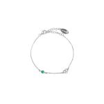 Georgini Natural Green Agate And Two Natural Diamond May Bracelet - Silver