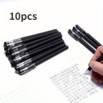 10PCS Gel Pens Carbon Signature Pen Simple Black For School Students Or Office Use