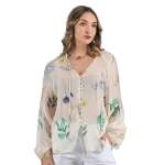 Sprig Print Shirt - Cream Free