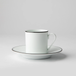 Jenna Clifford - Premium Porcelain Espresso Cup & Saucer With Black Band Set Of 4