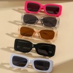 5 Pairs Rectangle Fashion Fashion Glasses For Women Men Punk Jelly Sun Shades For Summer Beach Party