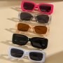 5 Pairs Rectangle Fashion Fashion Glasses For Women Men Punk Jelly Sun Shades For Summer Beach Party