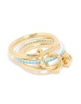 Goldair Gold Plated & Blue Coated Metal Stacked Ring - M l