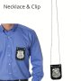 1pc Special Police Badge Necklace & Clip Set 925 Silver Plated Zinc Alloy Costume Accessory For Cosplay & Dress-Up Age 14+