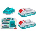 Total Tools Kit Battery & Charger 20V 2.0AH 3PCS